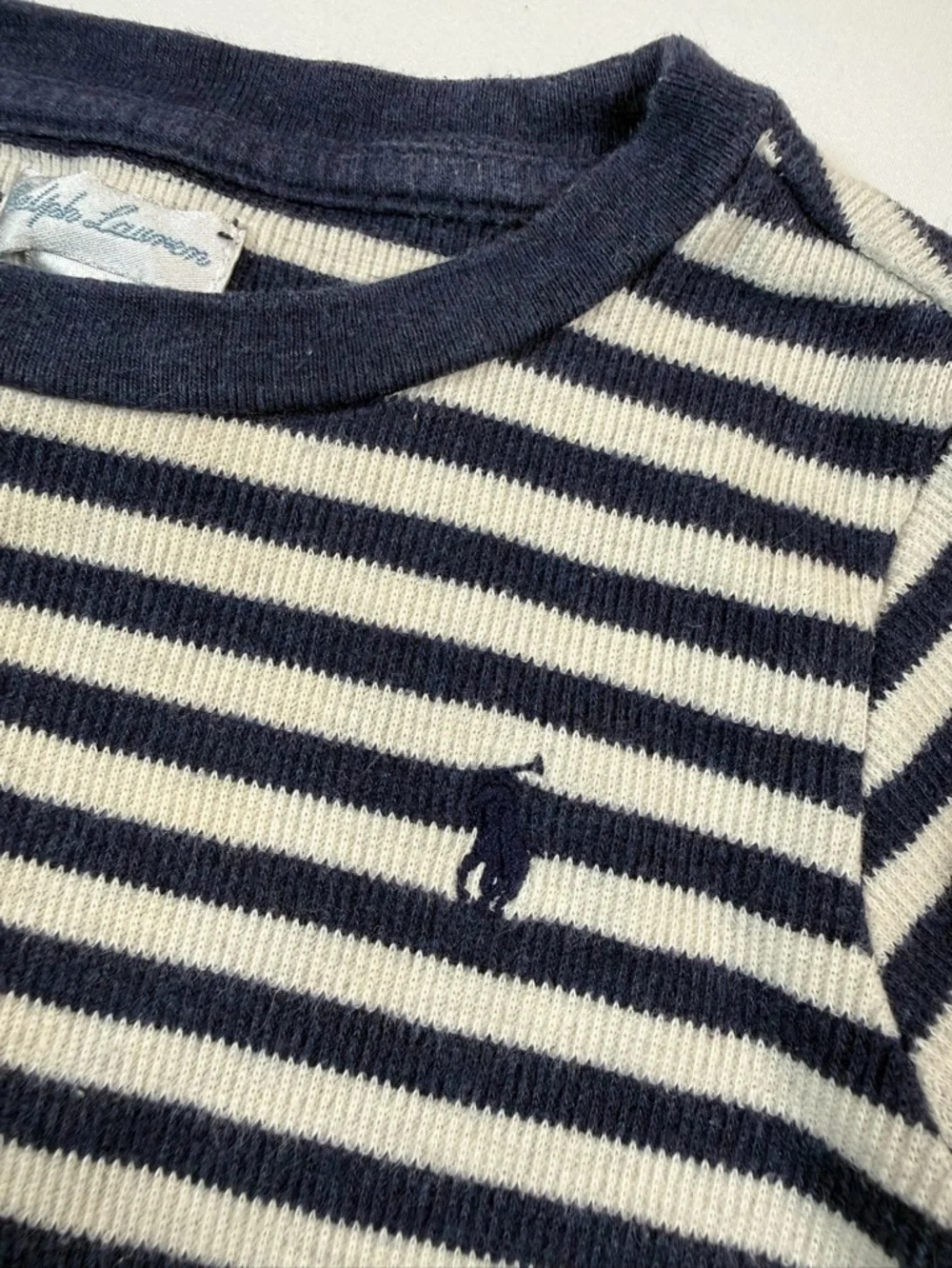 RALPH LAUREN Baby Striped Long Sleeve Shirt Nautical Classic‎ Preppy Cotton 18M